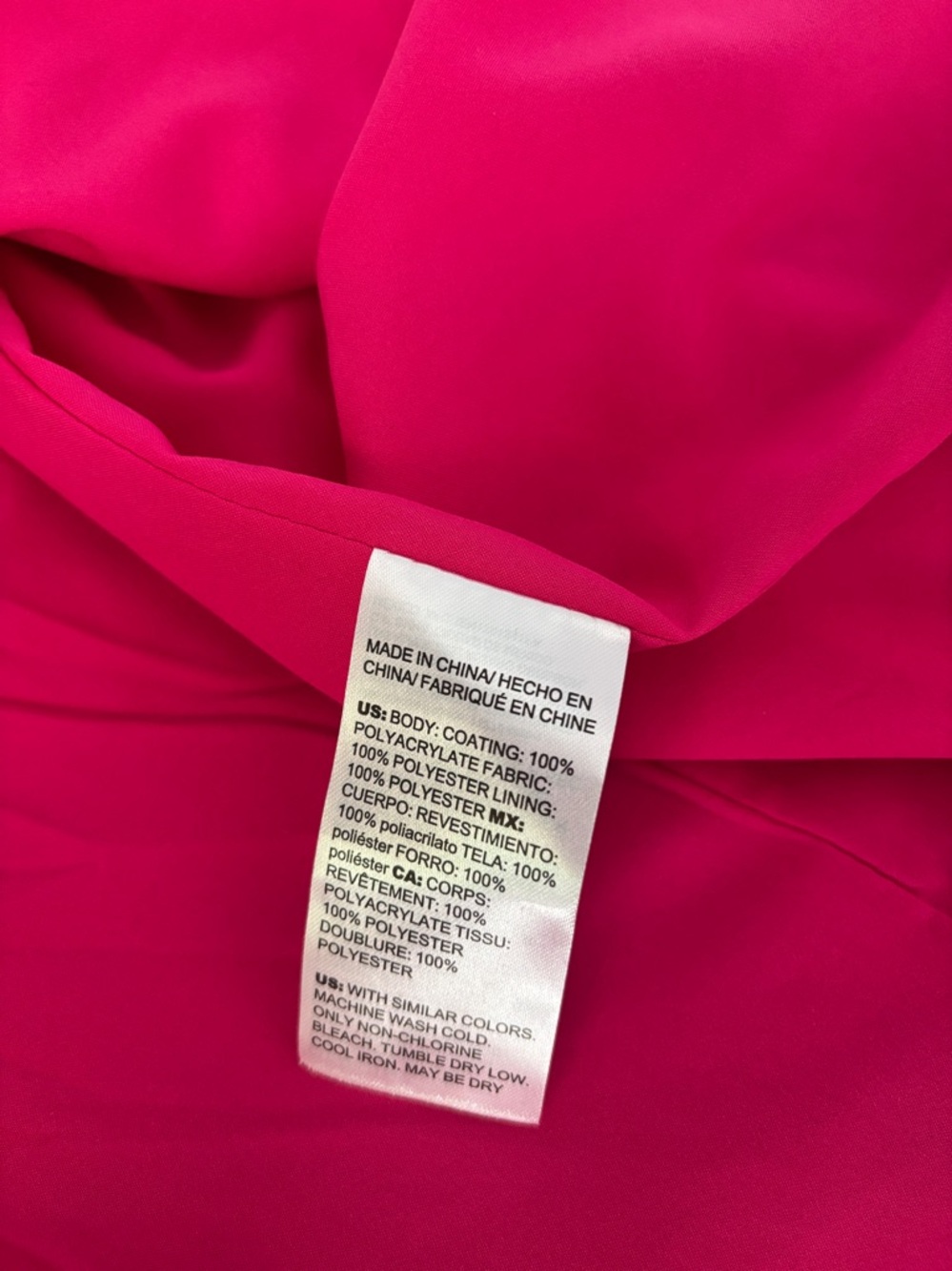 Chico's Hot Pink Belted Trench Coat Size 12/14 NWOT - Picture 7 of 13
